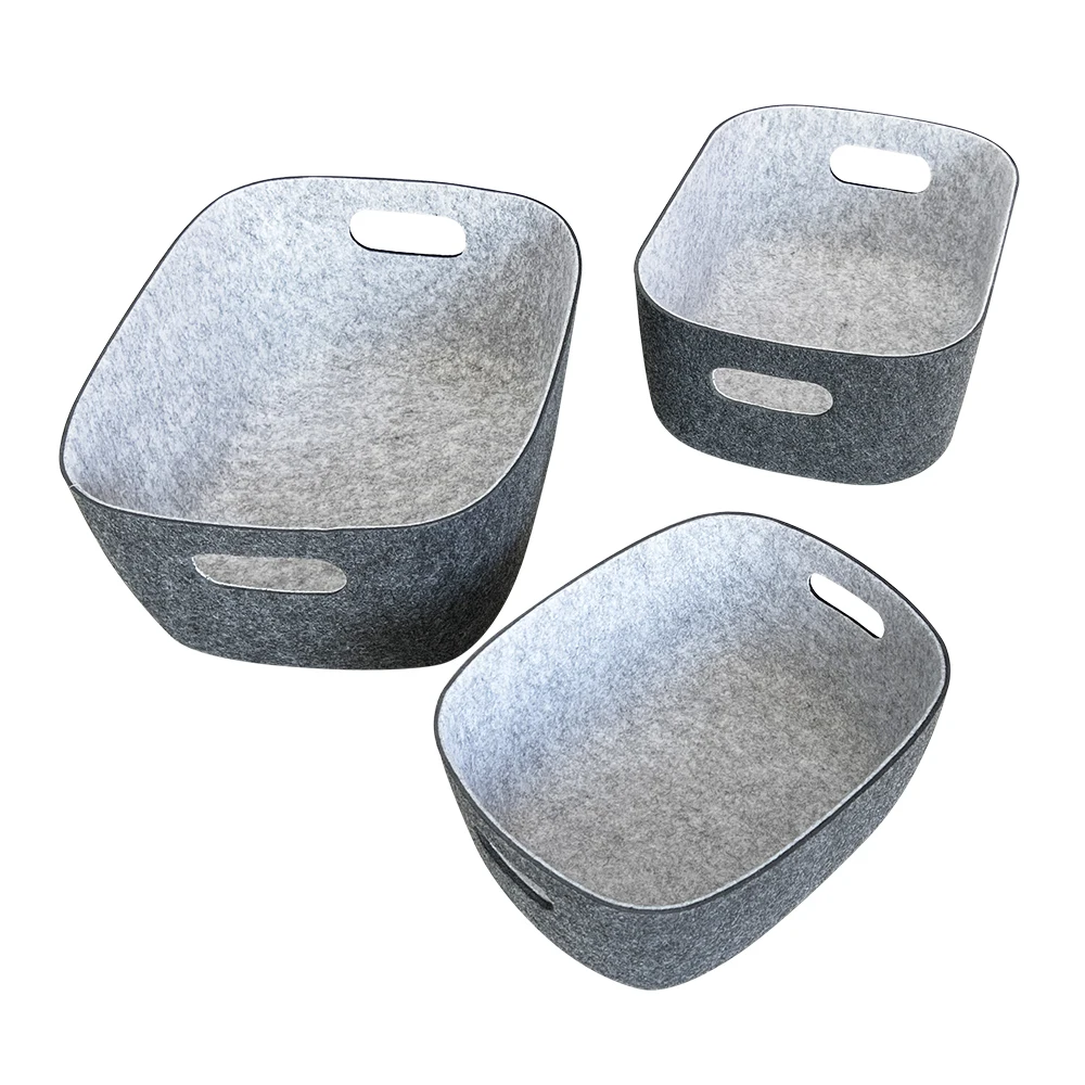 Upin newspapers Molding Recycled Eco Friendly Plastic Pet Felt Toy Basket Student Storage Bins