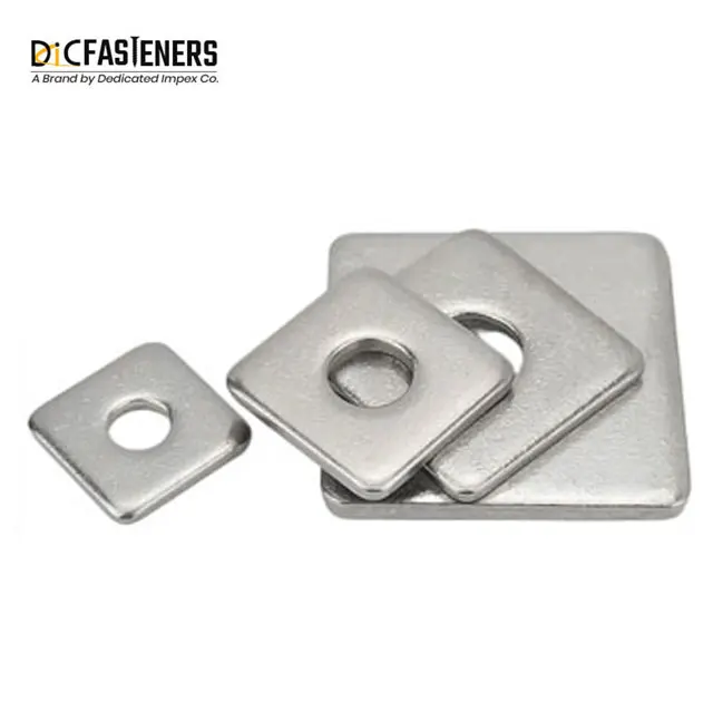 Square Washers M2 to M33, Available in Stainless Steel, Low Carbon Steel, Alloy, and Galvanized Carbon Steel