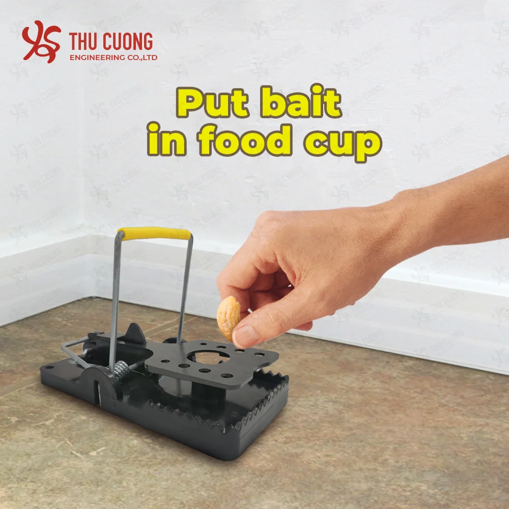 Plastic and Galvanized Steel Quick Set Snap Trap Metal Strong Durable Rat Traps Indoor and Outdoor Usage Dispose of the Rodent