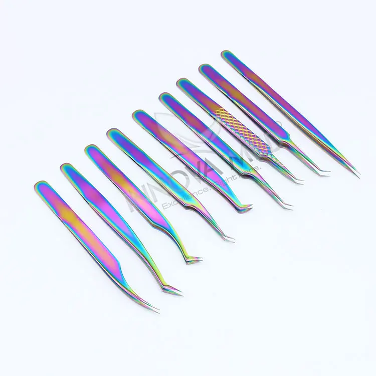 Custom Label Hand-Tested Lash Tweezers in a Stylish and Elegant Black Design Regular Tip Volume Tweezers