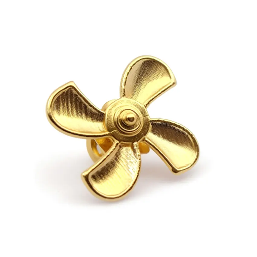 zinc alloy 3D souvenir lapel pin metal custom gold propeller pins