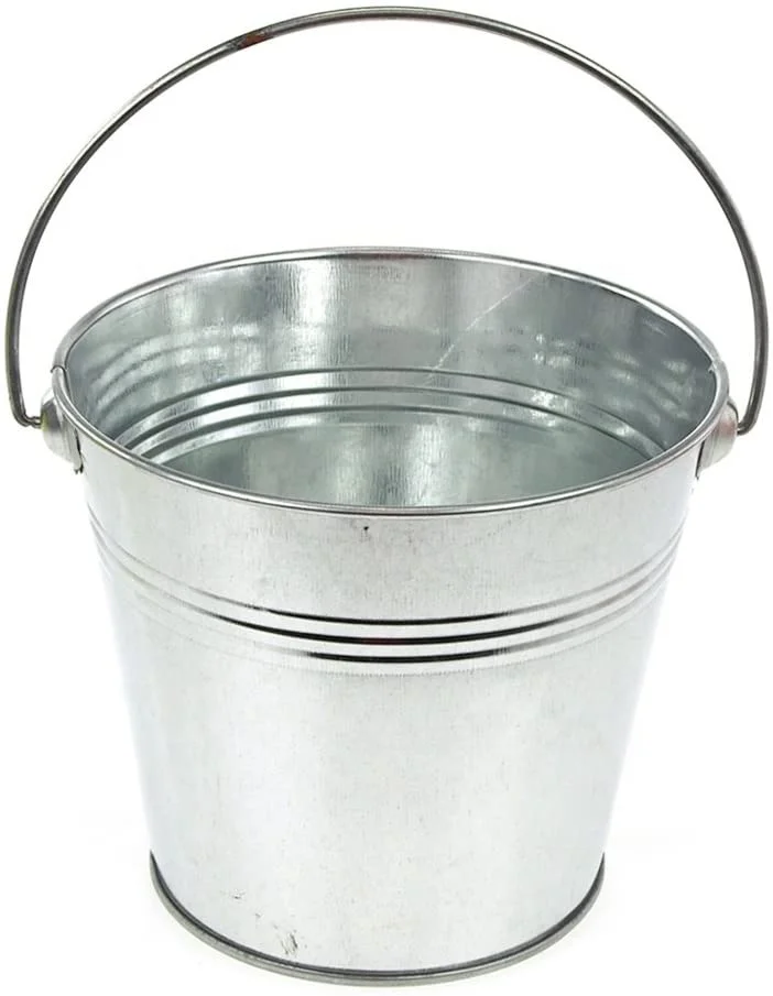Small Zinc 5 L Bucket with Handle
