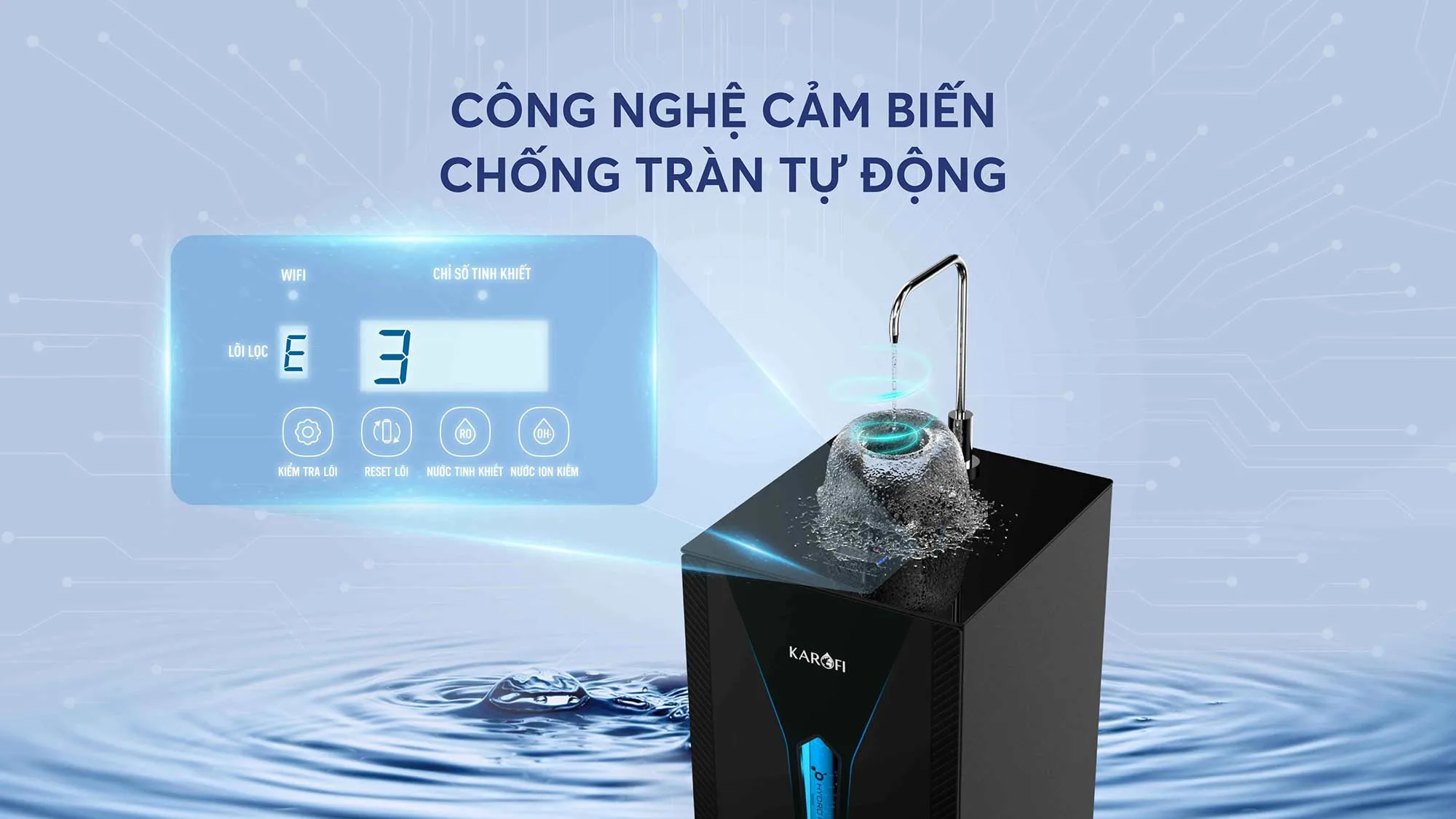 KAROFI Hydrogen-ion Water Filter KAE-S65 with 10 stages Reverse osmosis system made in Vietnam