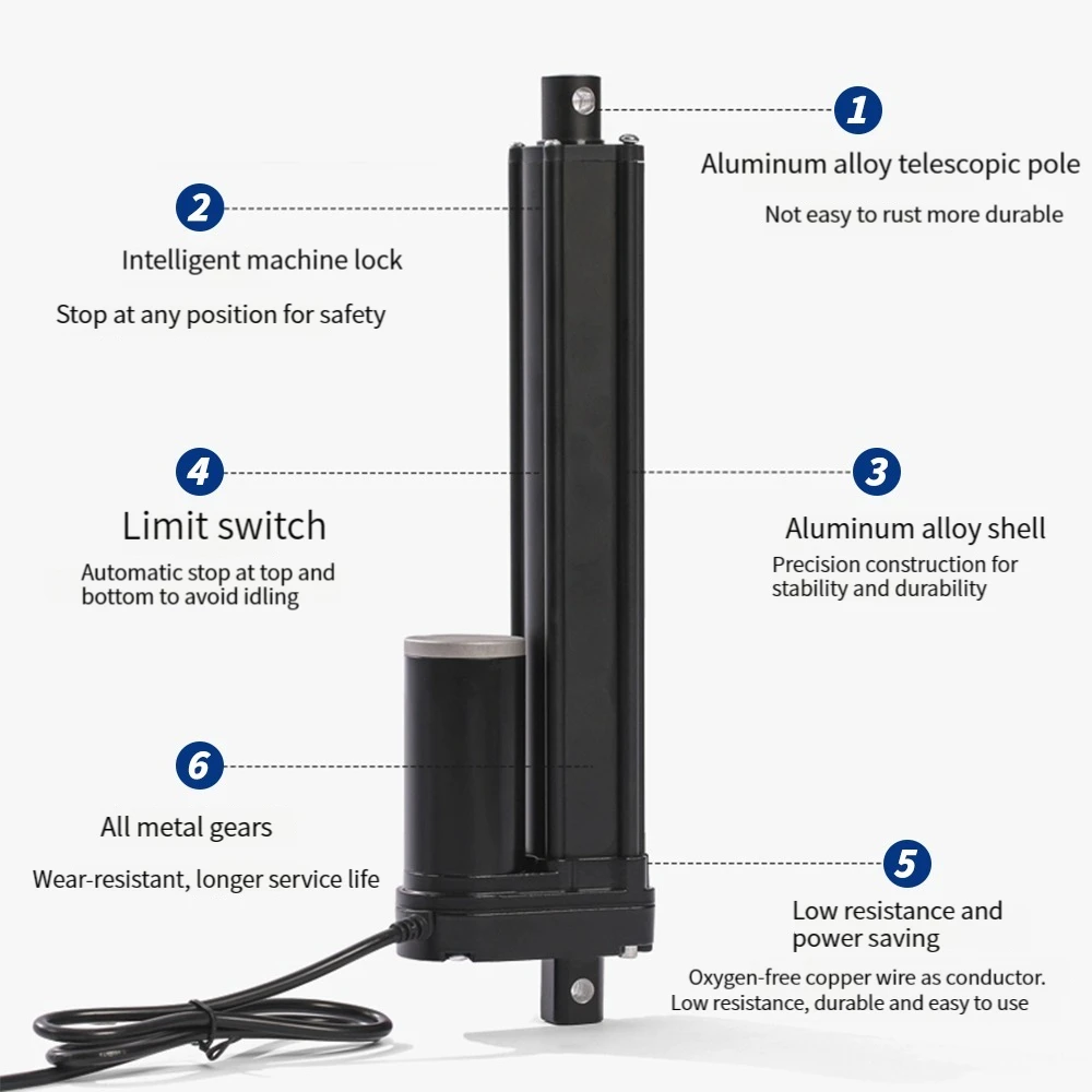 800mm Stroke Heavy Duty 3500N 12/24V DC 32inch/ / 770LBS Load Electric Linear Actuator  Mini Linear Actuator with (10mm/s 12V)