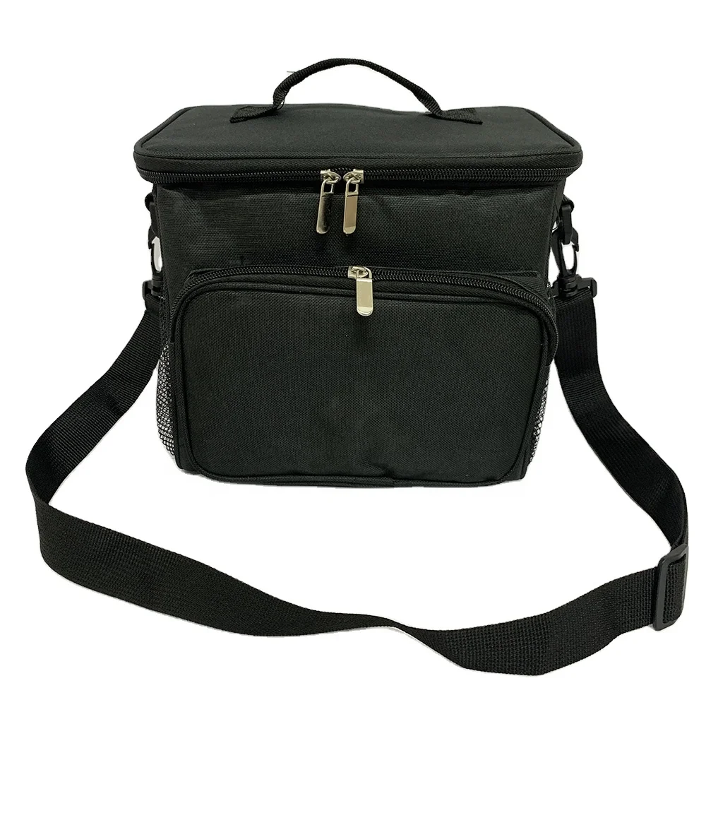 Black color Oxford fabric cooler bag for lunch box fruit drink  outdoor Leakproof Thermal Insulated