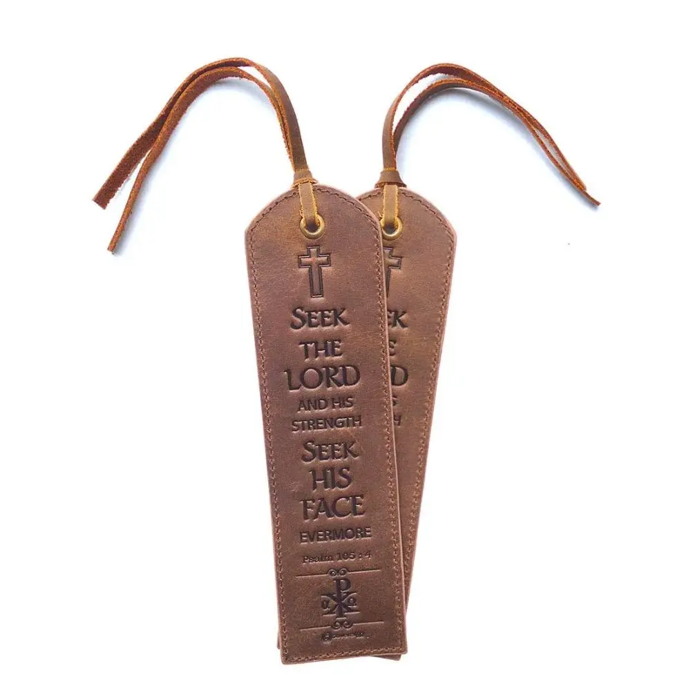 church visitor gift custom bible verses personalized PU leather bookmarks for christian
