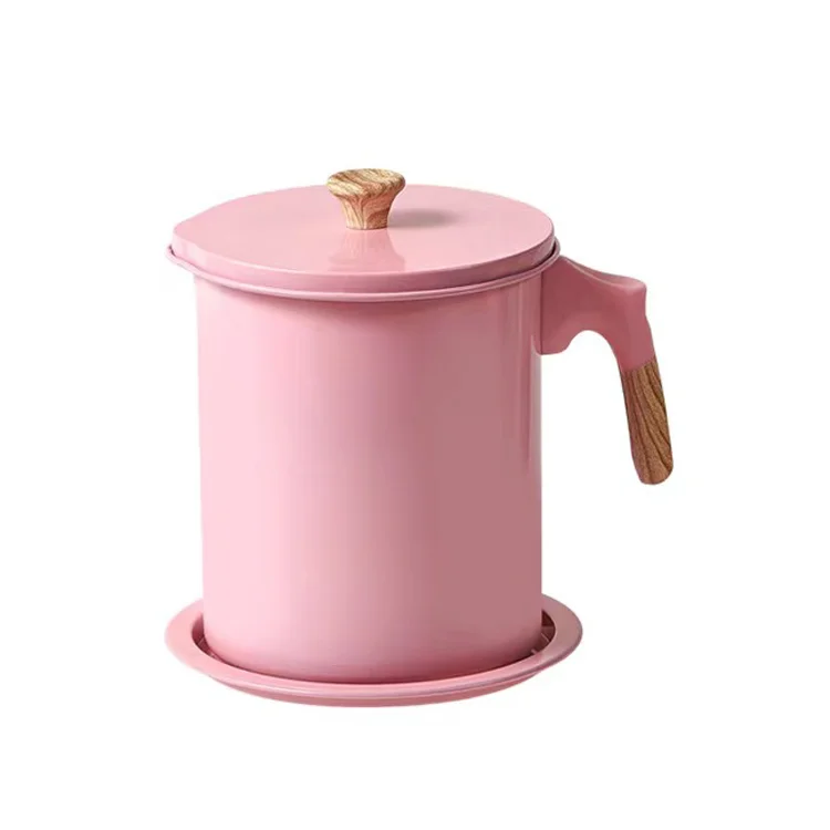 304 Stainless Steel Oiler Large Capacity Oil Filter Can Kitchen Cooking Tool Leak-proof Grease Strainer Pot Oil Pot