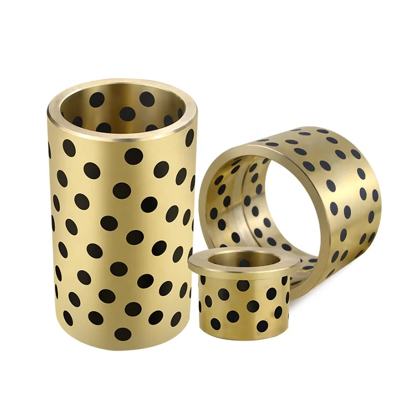 Bronze Flange Solid Lubricating Bushing Consist Of Cooper Alloy And Graphite Or Ptfe Good Lubrication For Ship And Steam Engine