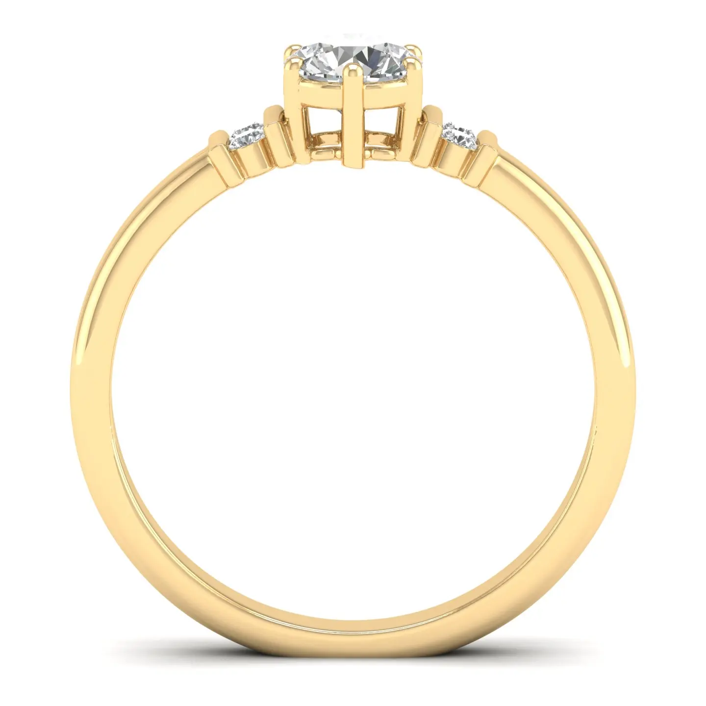 REYES Factory Wholesale Price 14K Yellow Gold Diamond Wedding Gift Finger Ring for Women OEM ODM Custom Engagement Band Rings