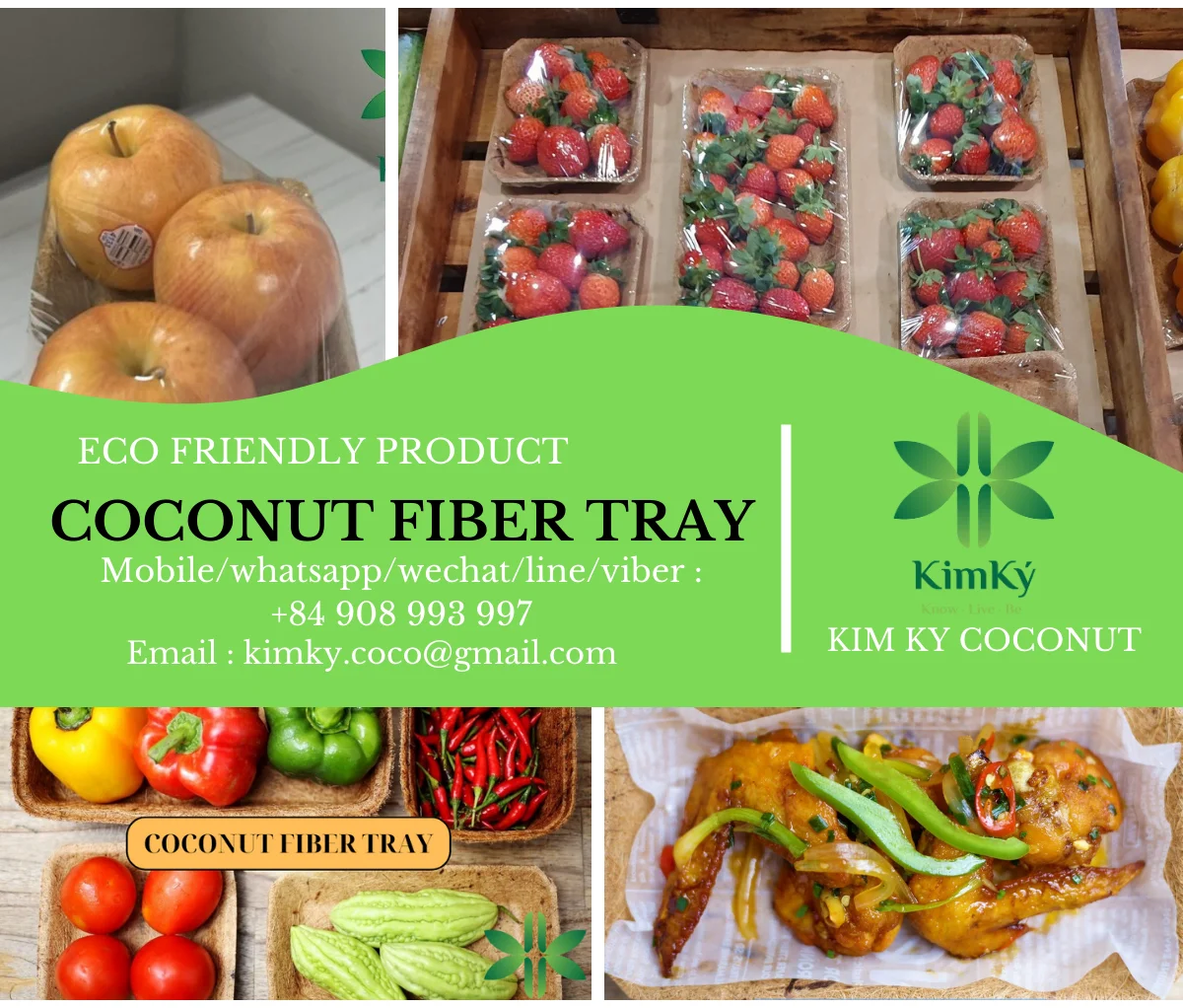 VIETNAM 2024 NEW PRODUCT FOR DRY FOOD VEGETABLE FRUIT PACKAGING ALL KIND FIBER TRAY DURABLE, ECO FRIENDLY HIGH 19cm x WIDE 12cm