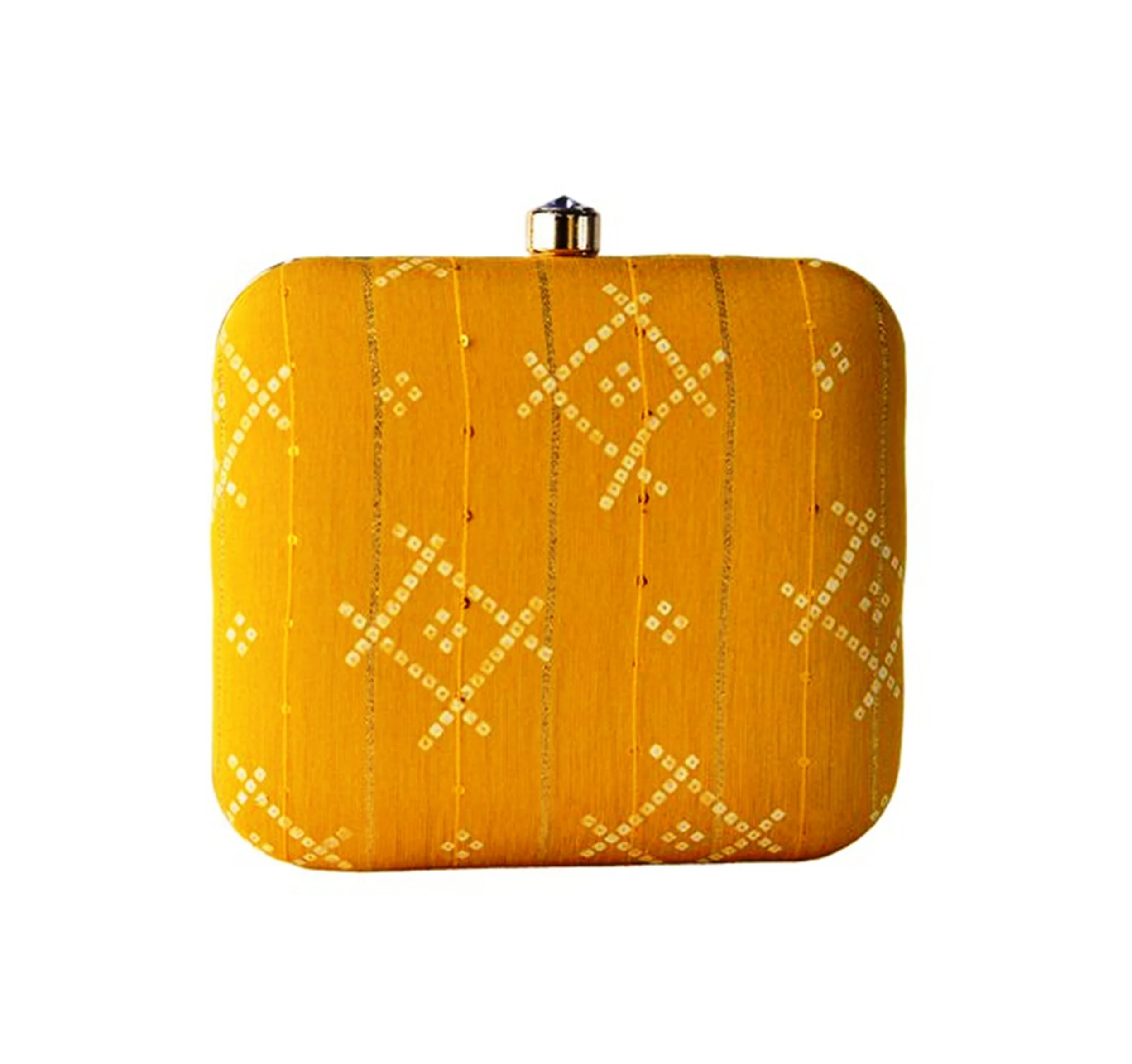 Buy Yellow  for Women by  Top Quality Customized Colored Clutch Handbag Woman Luxury Bag Made In India