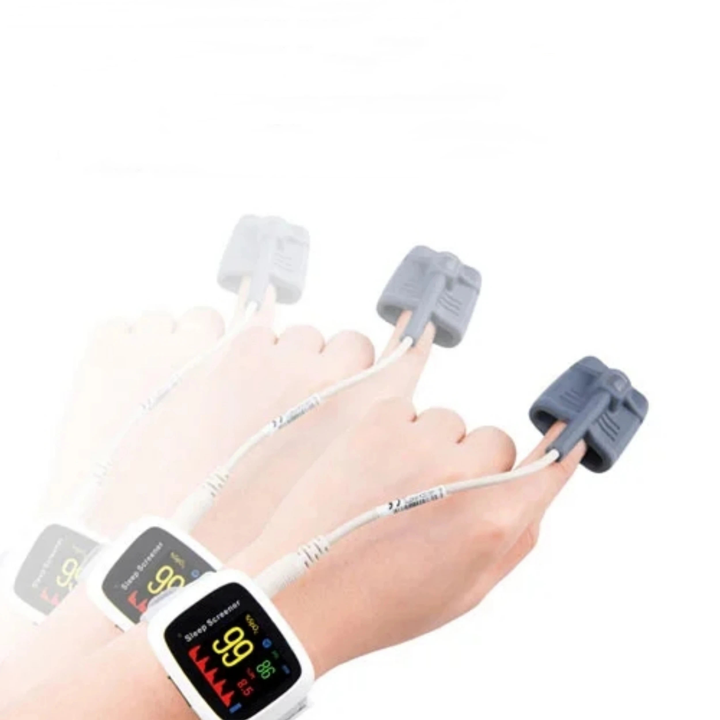 Wrist Design 24 Hours Sleep Screener SpO2, PR, Respiration rate, Air flow and Snoring Continuous Monitor