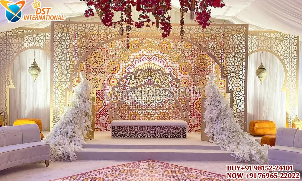 Buy Wedding Decor Ornamental Laser Cut Panel Designer Wedding Laser Cut Metal Panels Stylish Laser Cut Golden Wedding Panel