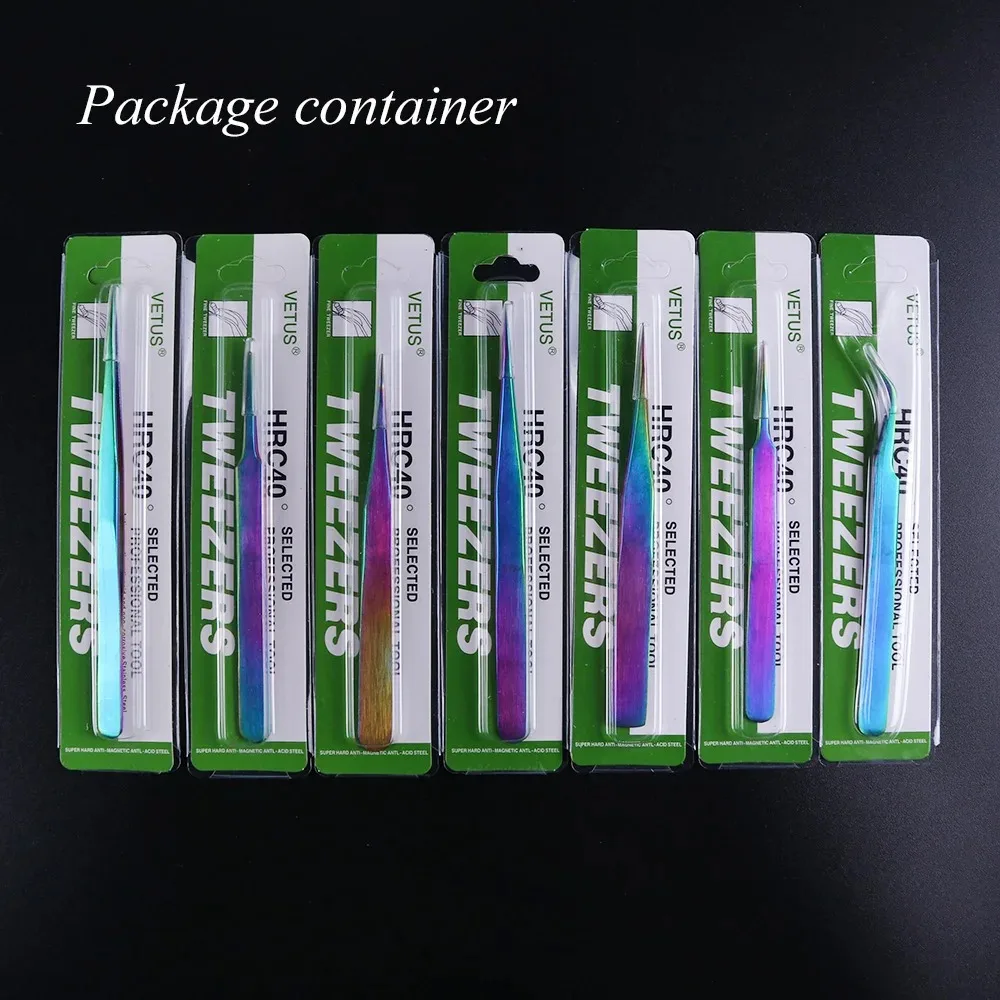 2024 Professional Stainless Steel Tweezers Reverse Curved Straight Sharp Fixed Nail Styling Clip Eyelashes Grafting Tweezers