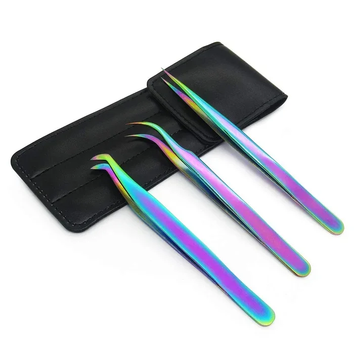 Custom Manicure Private Label Eyebrow Tweezer Lash Extension 90 Degree Eyelash Tweezers Fiber Tip Tweezers For Eyelash Extension