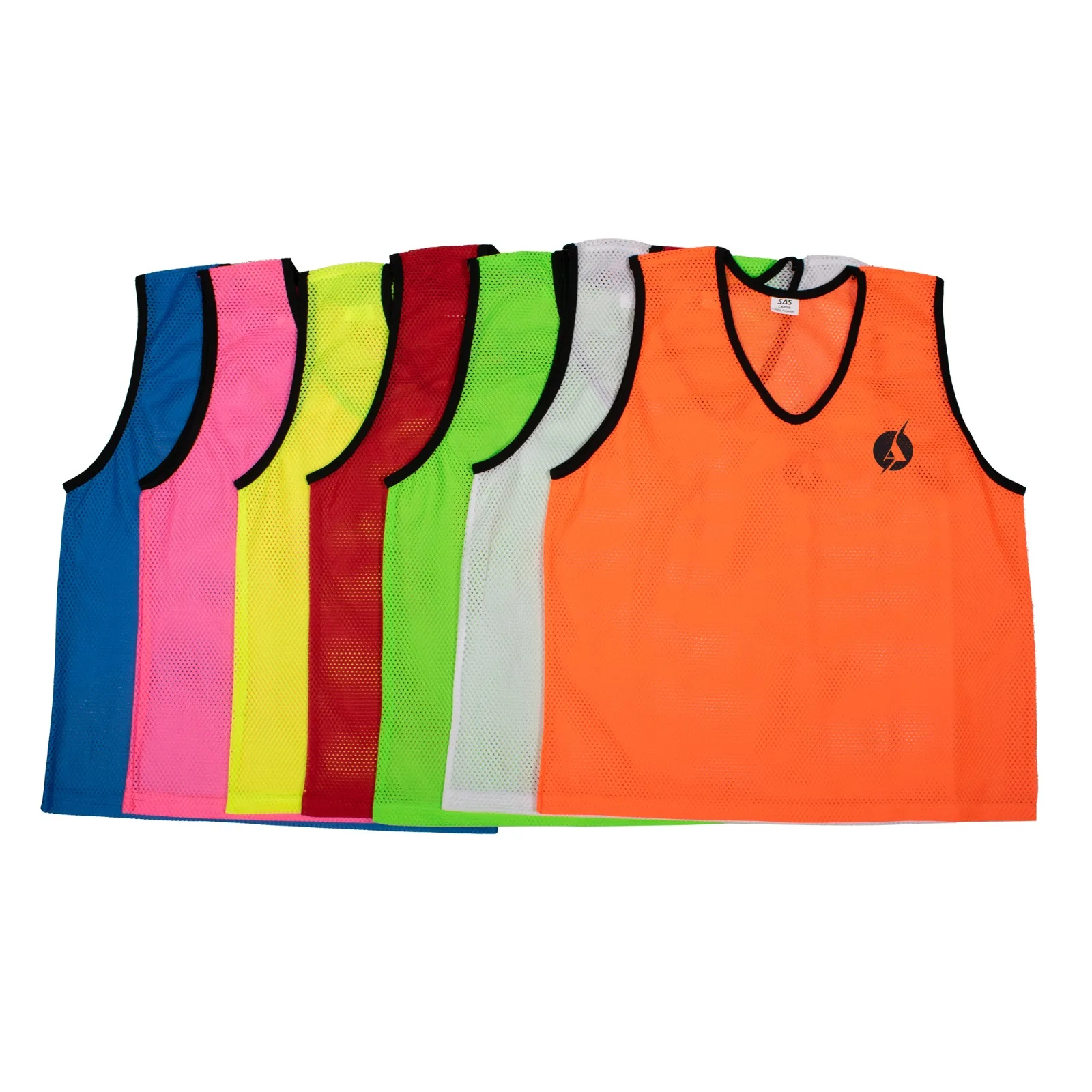 SAS Wholesale Mesh Training Vest with Black Piping Reversible  Soccer Training Bibs Scrimmages Sports Mesh Pennies