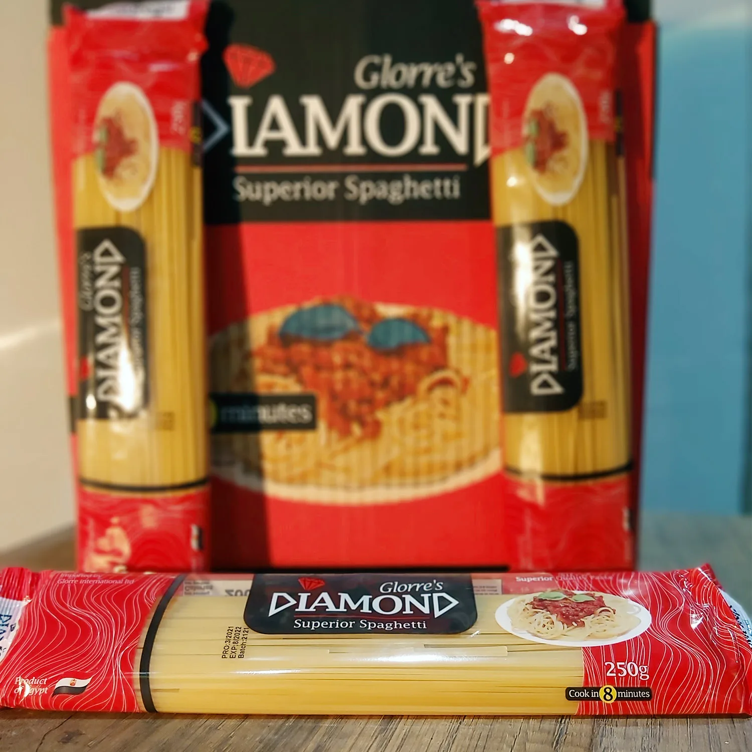 250g Pasta Spaghetti Diamond Long life 18 months Low price from Factory ISO 9001 Halal Certification