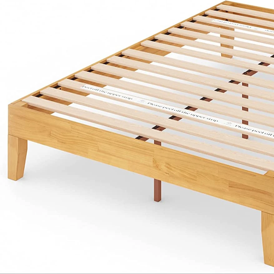 TH-H8537 Modern Luxury Bed With High Headboard Wood Double Bed Designs