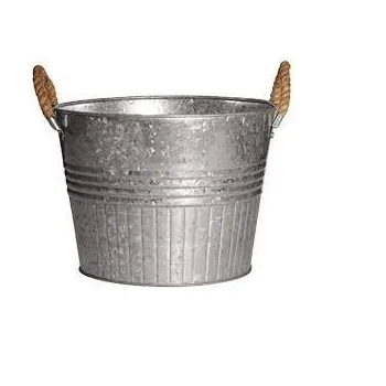 Rope Handle Indoor Commercial Metal Decorative Metal Planter Medium Size Planter Living Room Flower Pot Manufacture by India