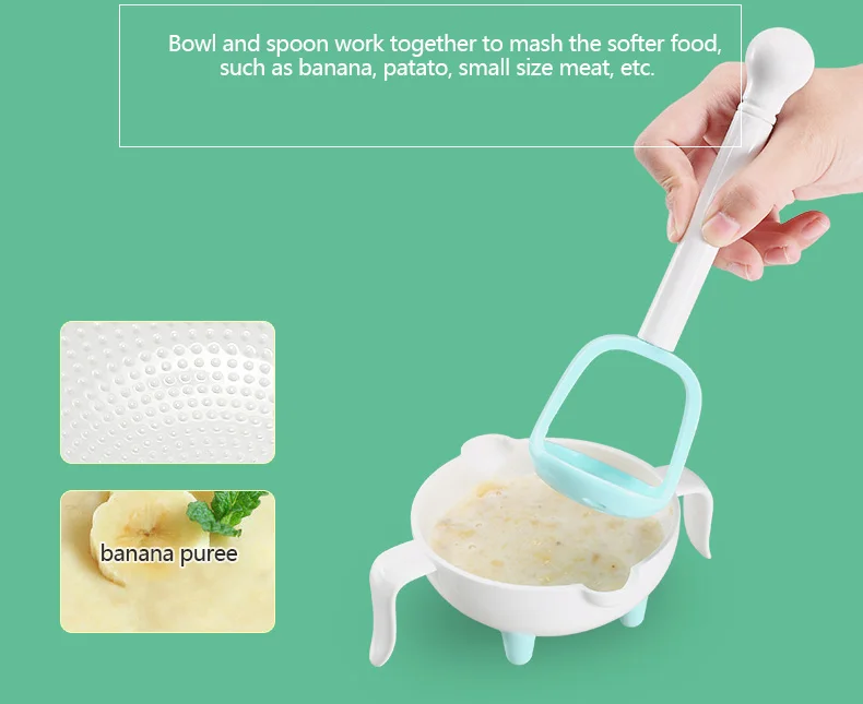 Baby Food Masher Grinding Bowl BPA Free Manual Food Maker With Juicer