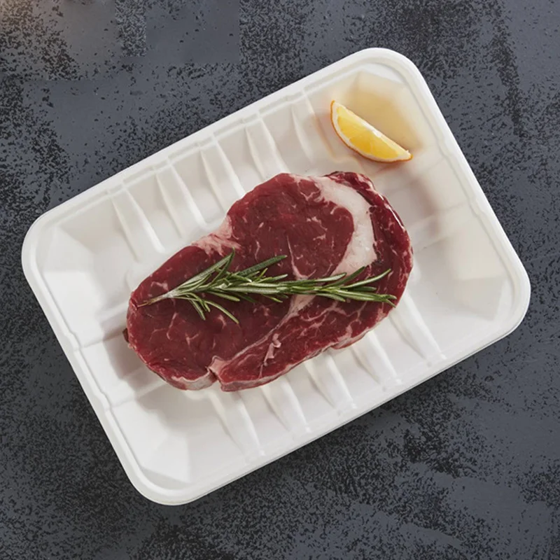 Customized Food Trays Biodegradable Disposable Waterproof and Oil-proof Sugarcane Bagasse Tray for Party