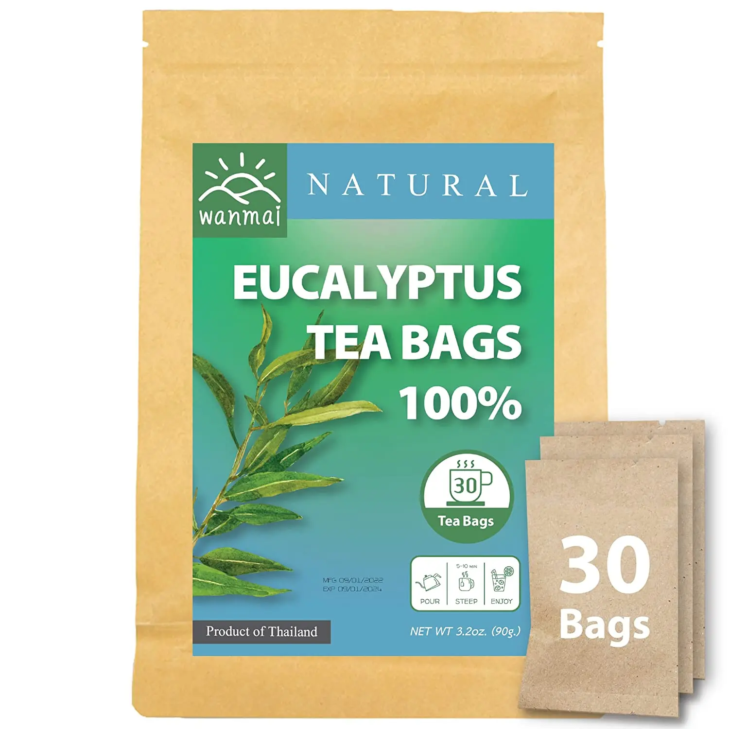 WANMAI29 Eucalyptus Tea for Sell Bag Box Loose Bulk Style Packaging Organic Health Weight Shelf Origin Type Age Slimming Life