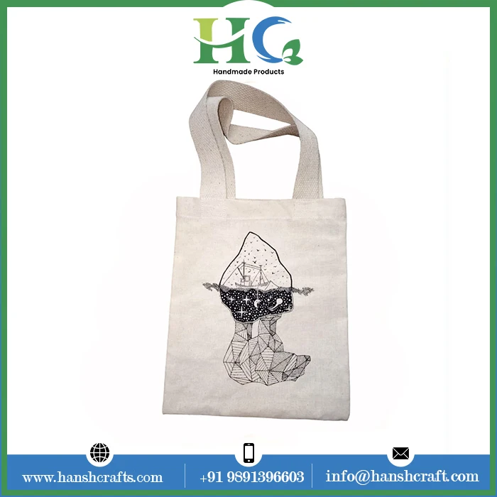 Custom Logo Eco Cotton Tote Bag Heavy Duty New Shopping Tote Reusable Plain Canvas Material Indian Wholesale Price Buy Now!