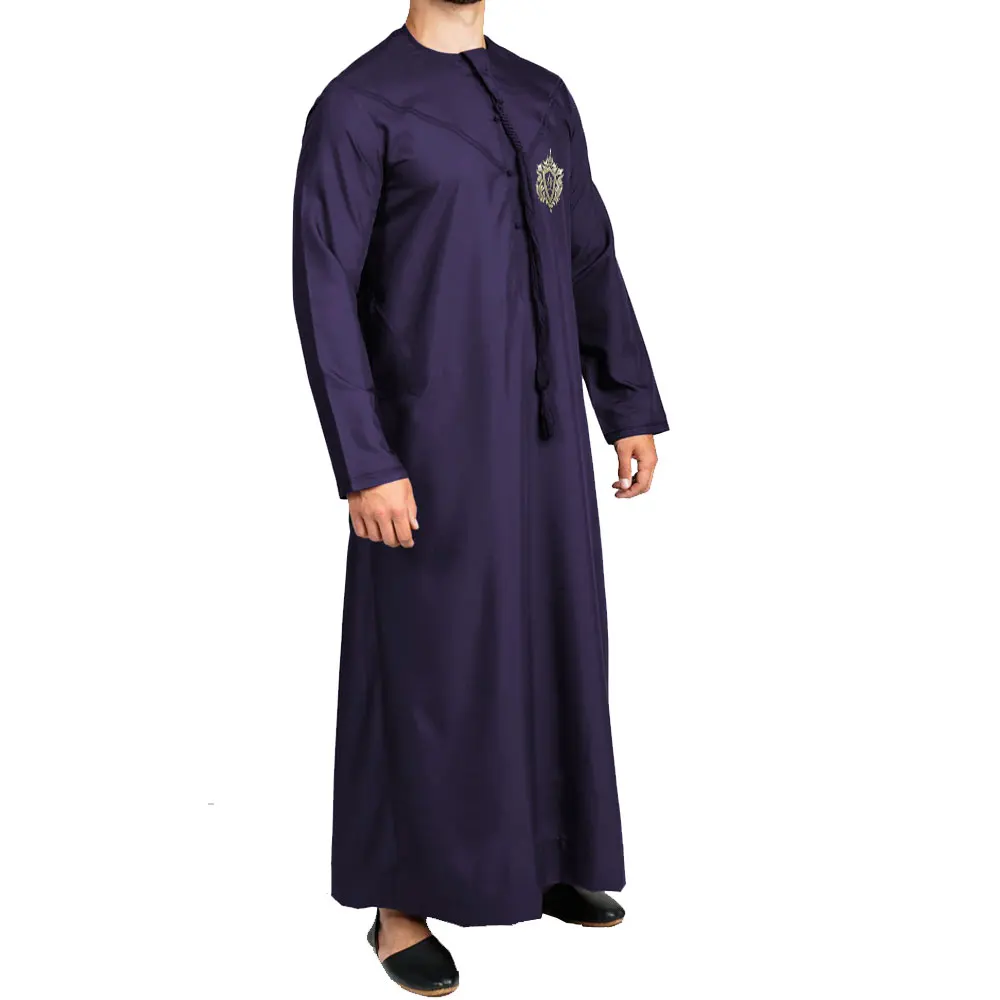 Modern 2024 Arabic Saudi Mens Thobes Daffah Manufacturer High Quality Solid Color Wholesale Jubbah