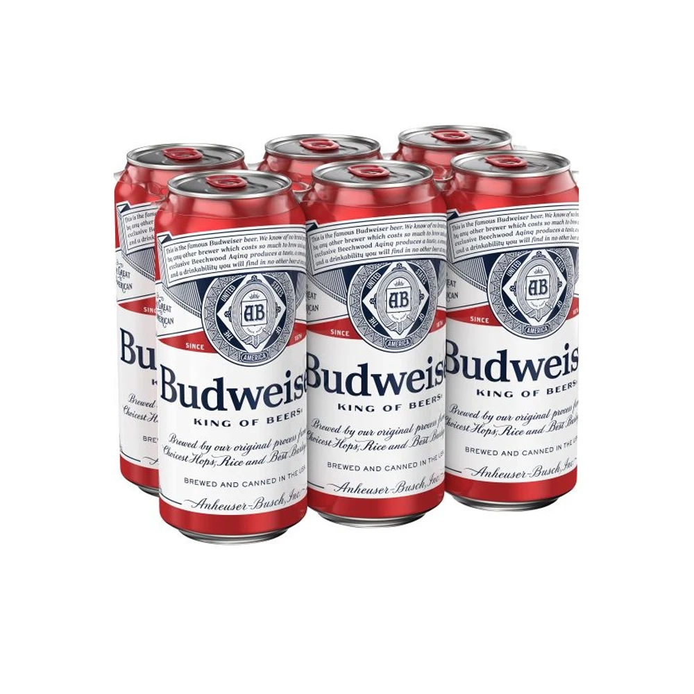 Лидер продаж пивная бутылка Budweiser светлая бледное пиво 5% алкоголь для
