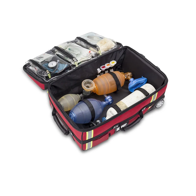 Emergency Therapy Trolley Wheeled Intubation Medical O2 Equipment Modular Bags Rolling Oxygen cylinder Emergency Bag with Wheels