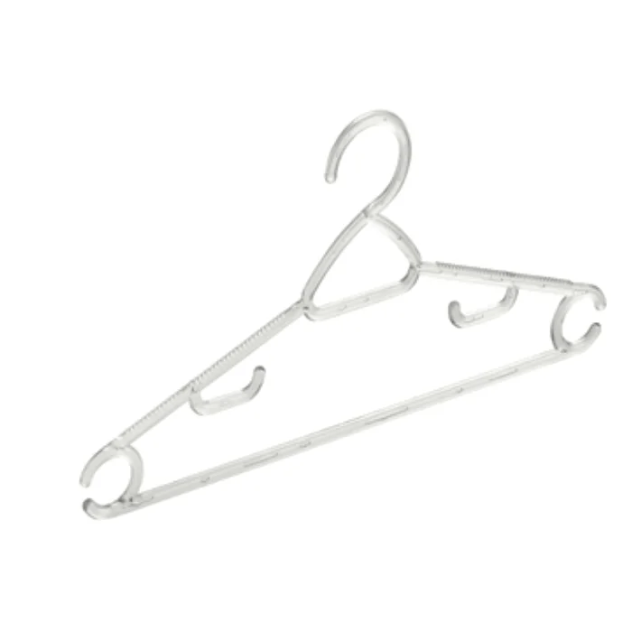 Crystal clear plastic clothes hanger with hooks and non-slip design durable lightweight wholesale bestseller product from Turkey