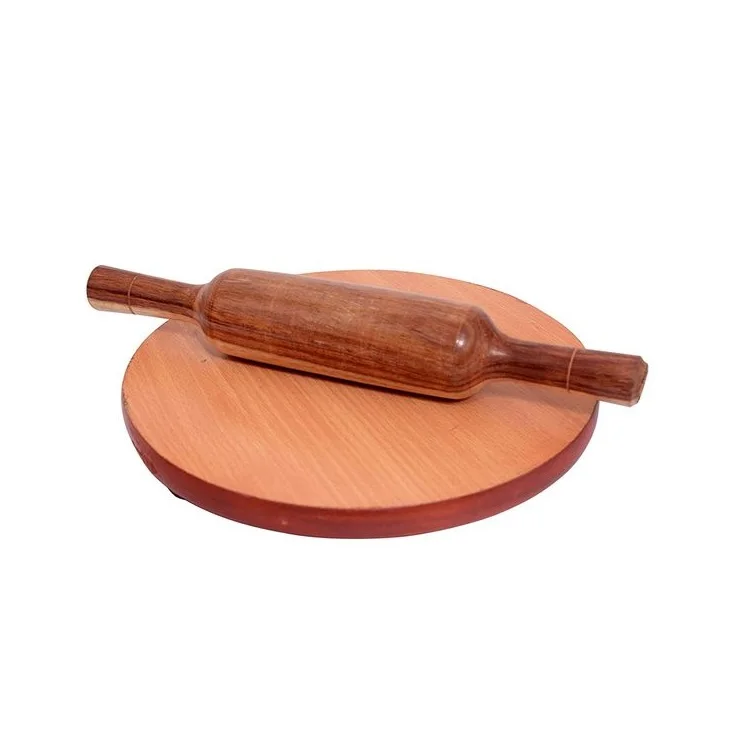 Antique Style Wooden Roti Roller/Chakla Belan Rolling Pin 10 inches Rolling Board and 13 inches Rolling pin for Pizza Base Maker