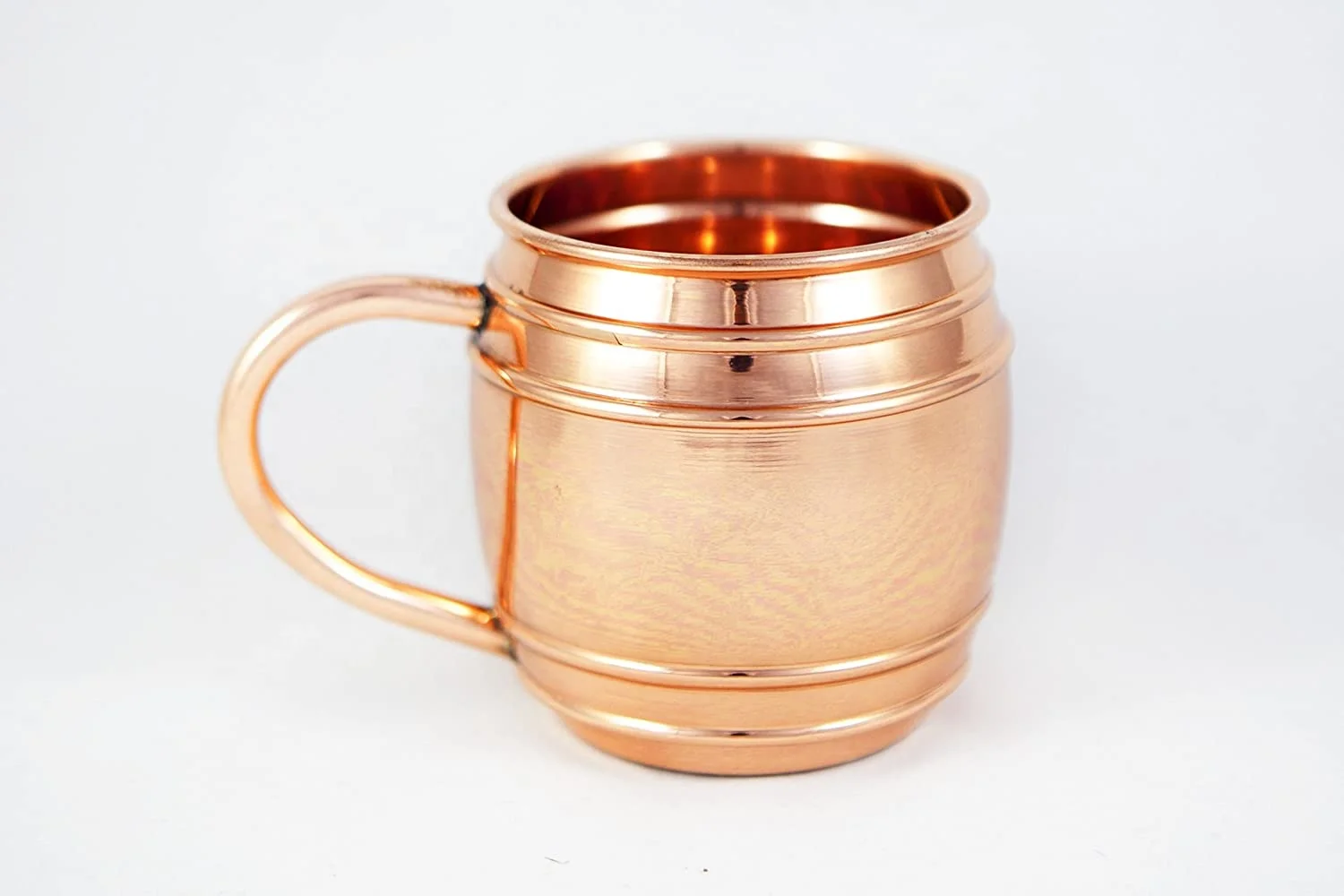 100% Pure Copper Mugs Barrel Shape Copper Mug Ring Strip U Shape Copper Handle