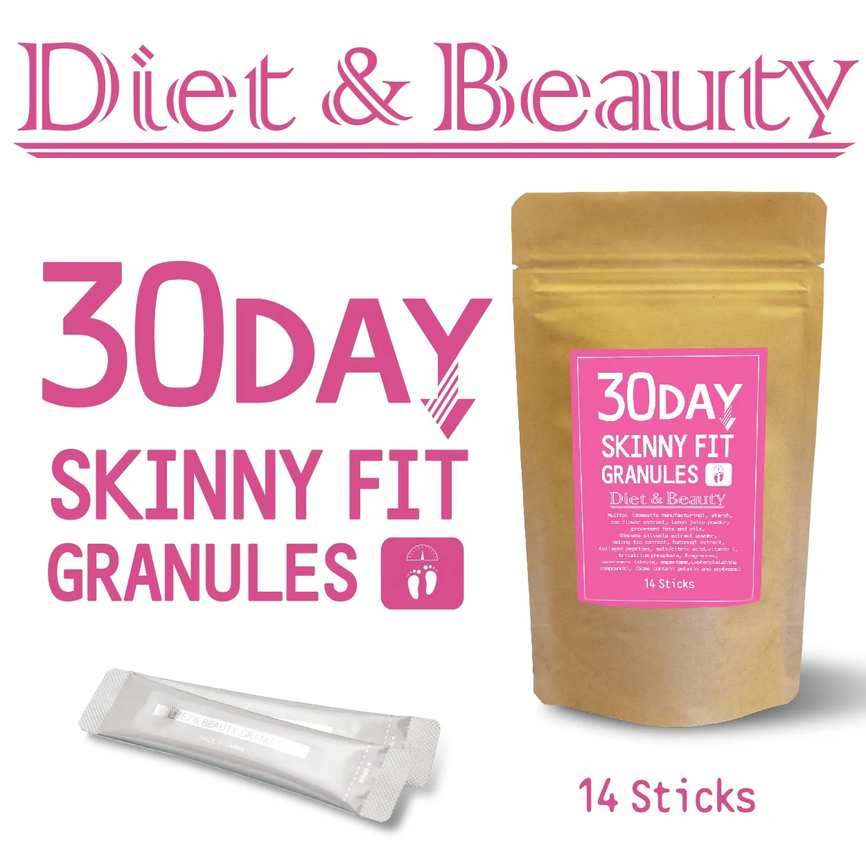 Health beauty herbal supplement granule product for slimming weight loss skinny diet fit flat tummy made in japan company