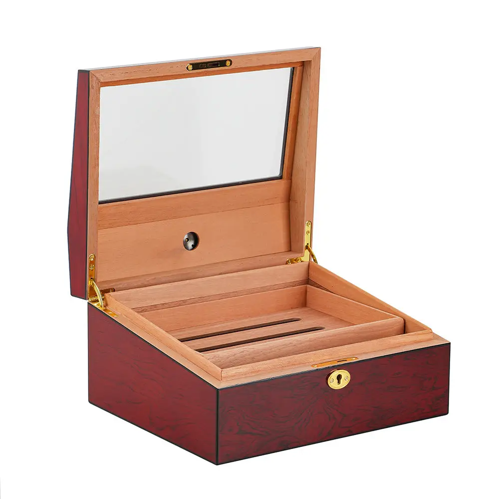 High End Handmade Wooden Cigar Humidors Case Travel Cigar Box
