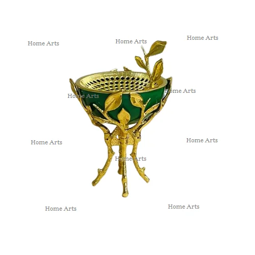 Advantageous Design Acrylic and Metal Bakhoor Burner With Islamic Work in Golden Color Oil Burner at Low Price
