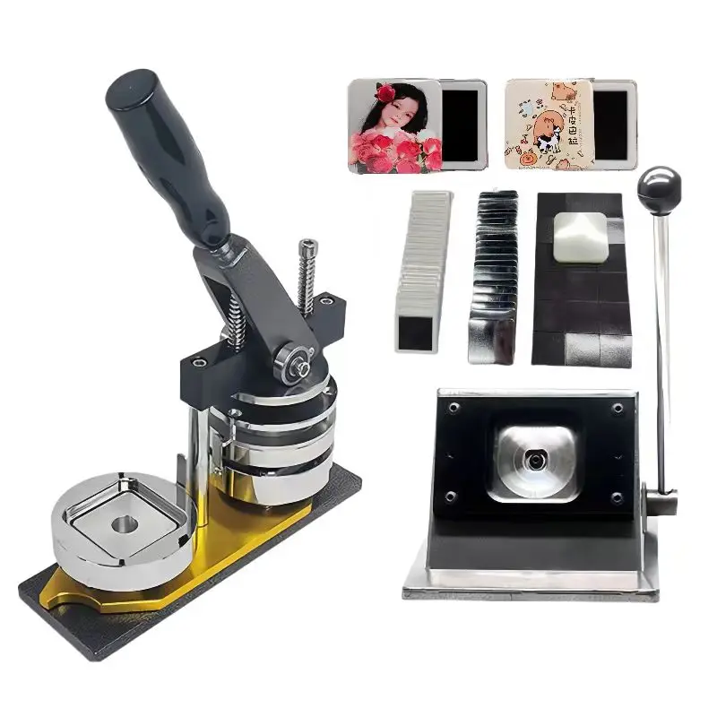50*50mm square 2*2 Inch Badge Making Machine Magnet Making Machine Steel Button Making Machines