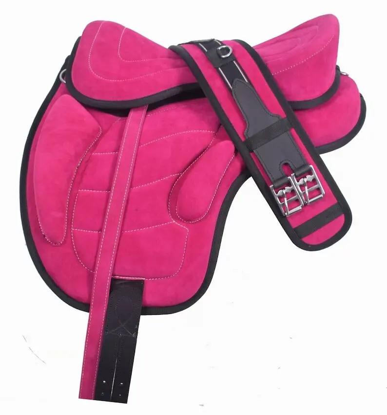 High Quality Pink Treeless Freemax English Premium Leather Western Barrel Racing Horse Saddle from Indian Exporter