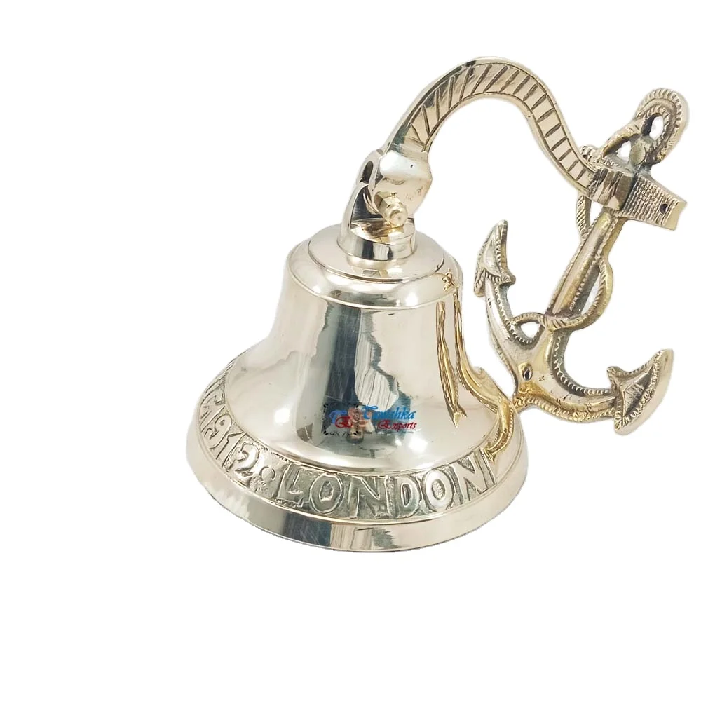 Personalized Brass Bell Titanic 1912 London Anchor Design Engraved Ship Calling Decor for Boat Custom Metal Gift Bell