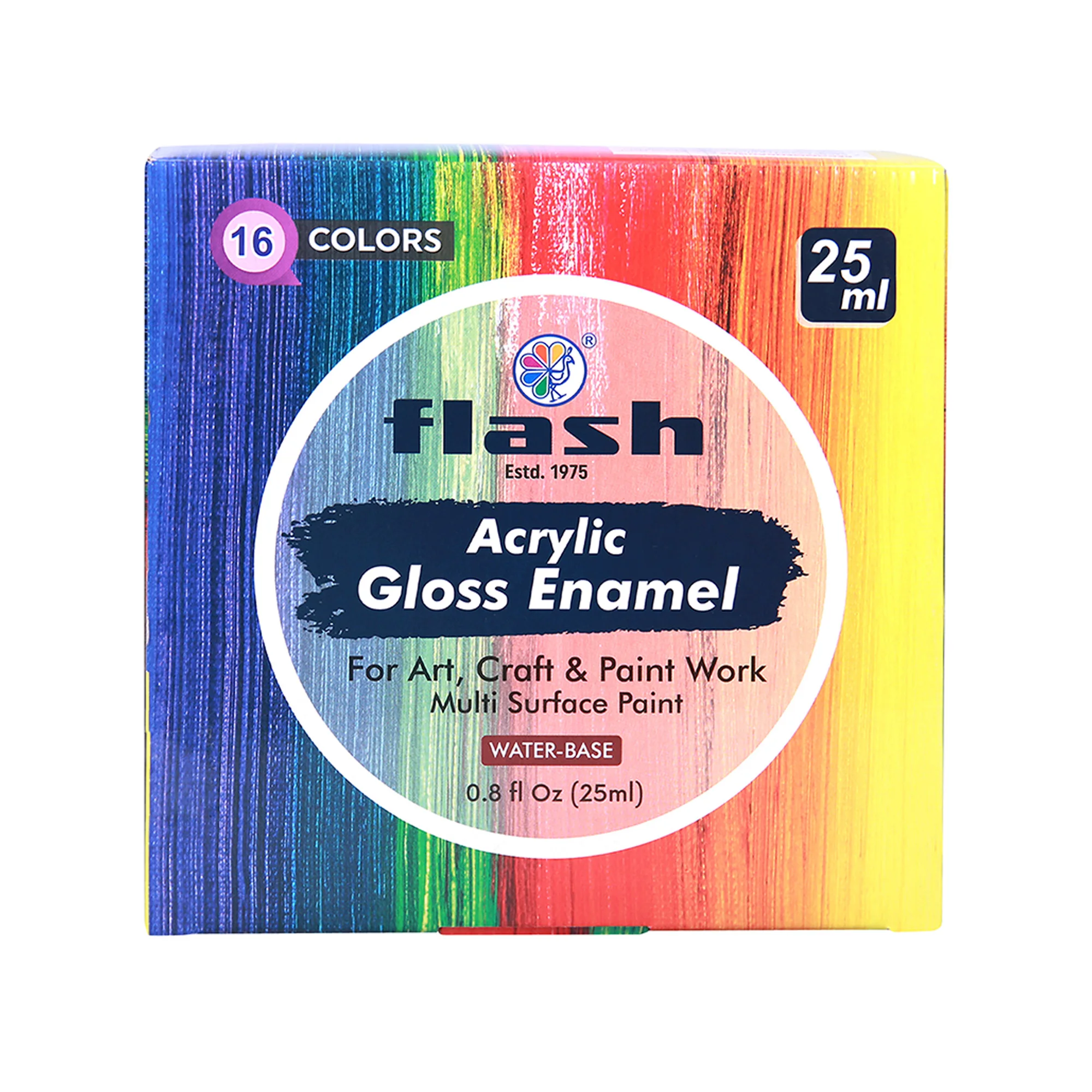 Flash Professional Flash Gloss Enamel 25ml 16 Colors Multisurface Non Toxic for Kids & Artist