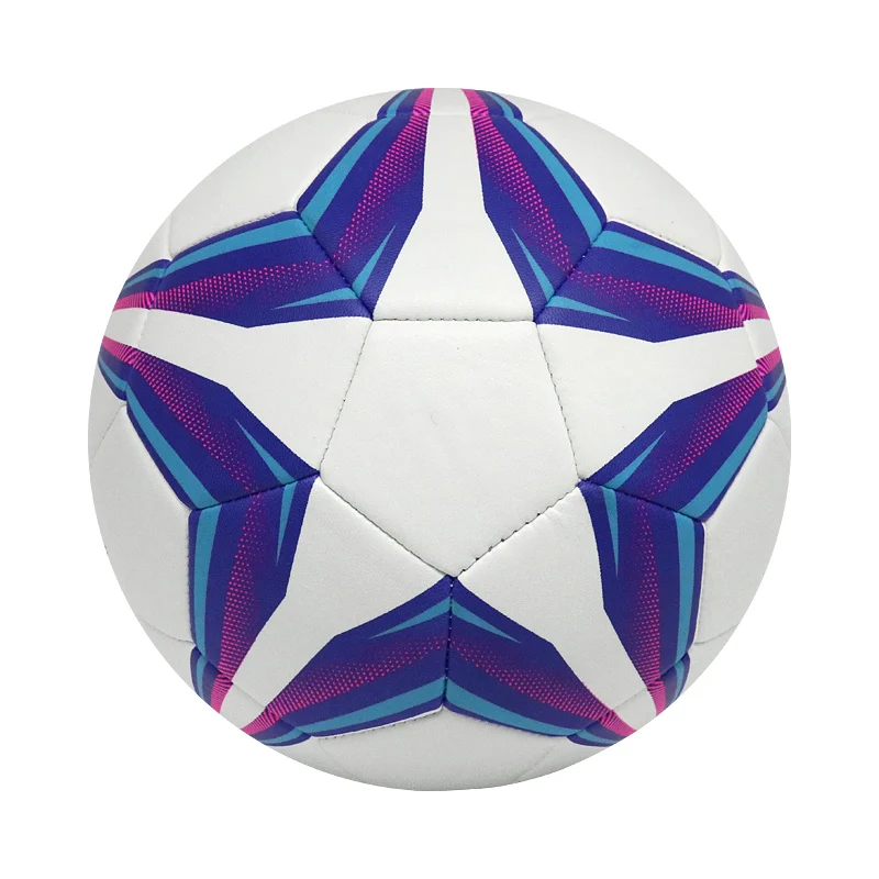 Custom Design wholesale star printed pu tpu leather low bounce soccer ball futsal balls football size 4