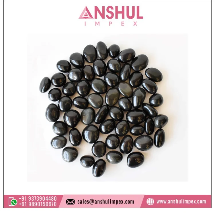 Huge Demand Black Color Crystal Stone Healing Black Obsidian A Tumbled Stones from Top Supplier