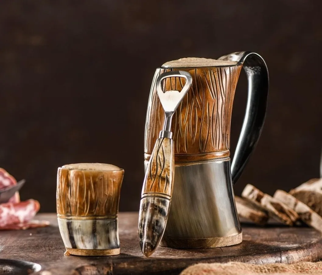 Real Viking Drinking quality Best quality polished and horn mugs and elegant buffalo horn mug high quality