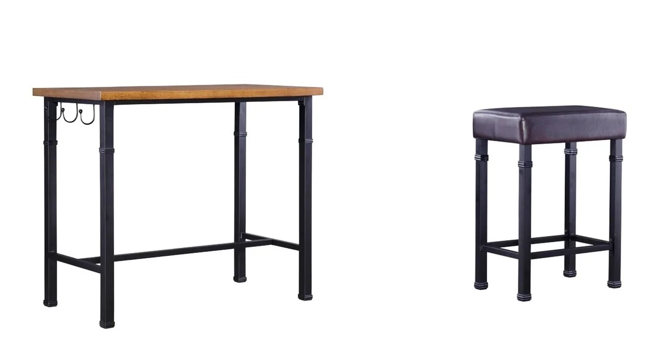 Hot Sale High Quality Modern Luxury Restaurant Furniture Industrial Wooden Iron Dining Table & 2 Stool Chair For Restaurant Set