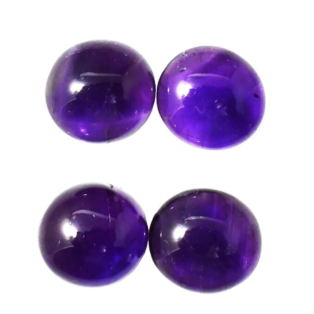 Natural African amethyst flat back stone 16mm round cabochon for DIY jewelry ring massager making, iroc sales circle cab