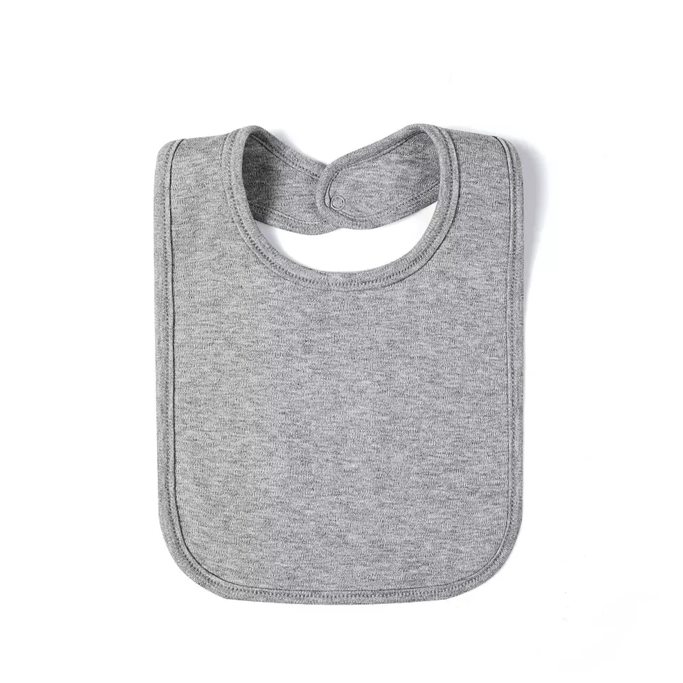 Wholesale Customized 100% Organic Cotton Baby Bibs Disposable Waterproof U-Shaped Bibs Button Closure Rounded Design Feeding