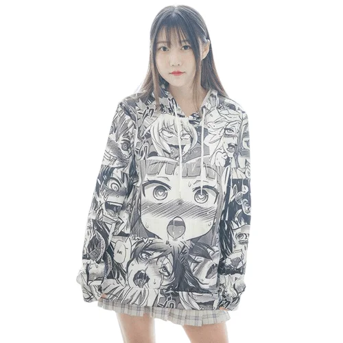 Custom Anime Face Men Hoodie 3D Print Sweatshirt Pullover Breathable Unisex Anime Hooded Jacket Manufacturer