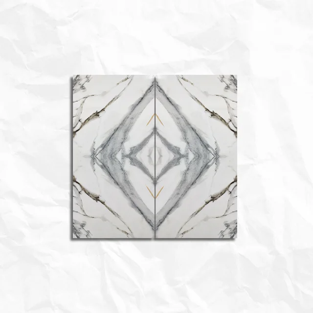 Book Match Design of Polished Glazed Porcelain Tiles 60 x 120 cm Glossy Matt Touch Finish For Villa And Background Wall