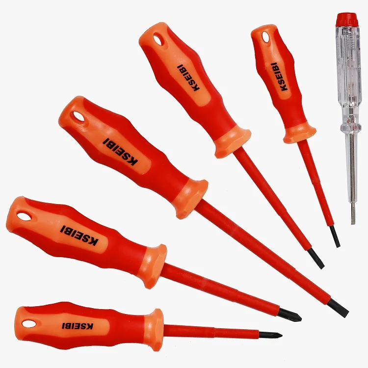 KSEIBI High quality VDE INSULATED SCREWDRIVER SET 6-Pc for ensure they are safe to use when working with electricity, up to 1000