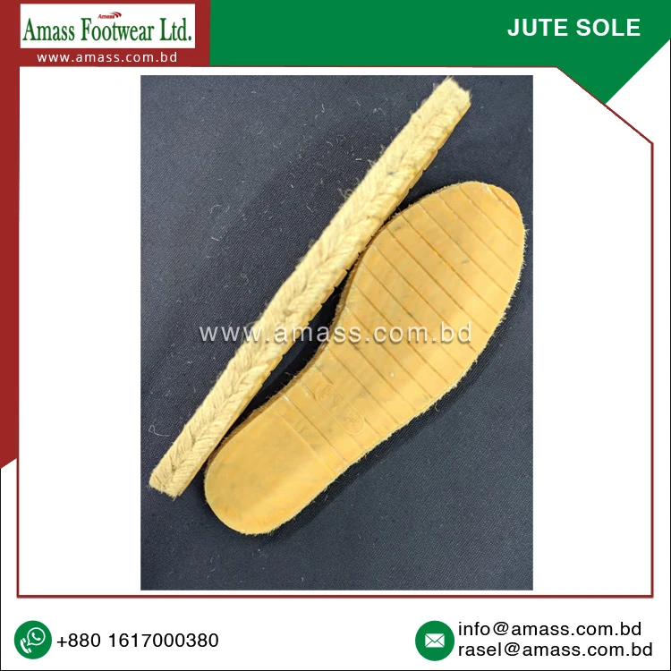 Professional Supplier of Best Quality Widely Selling 100% Handmade Jute & Rubber Material Espadrilles Sole at Low Price